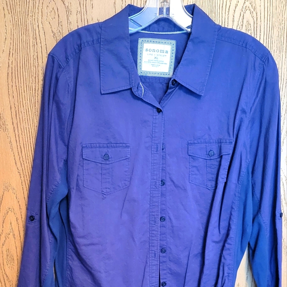 Sonoma Deep Blue Collared Shirt